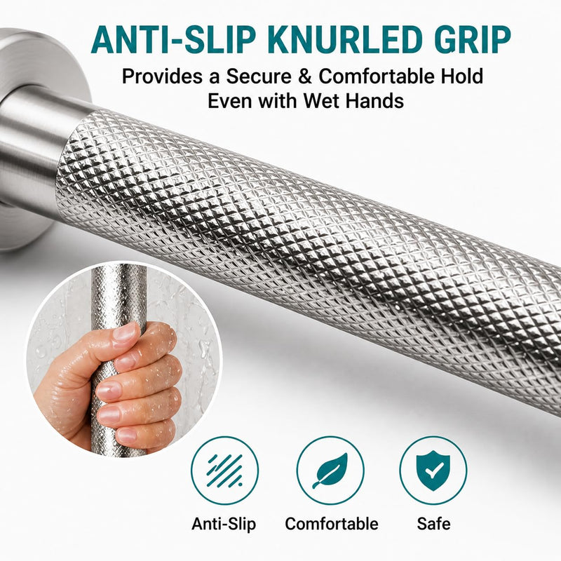 Grab Bars for Shower 3 Pack, 2x16 & 1x12 Stainless Steel Safety Handrails, Heavy Duty Wall Mounted Grab Bars for Bathroom, Stairways, Hallways, Toilet, Handicap & Elderly Support, 500 lbs