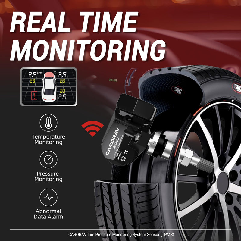 TPMS Sensor GM, 4-Pack Tire Pressure Monitoring System Sensor Replacement for GM Chevy GMC Cadillac Buick, 315MHz OE Replaces for 13586335 13581558 13598771 13598772 4 PCS