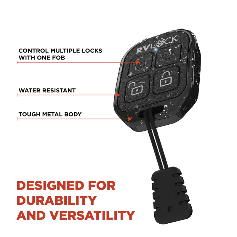 RV Remote 4-Button Key Fob for RVLock Keyless Handles, Wireless Fob Transmitter