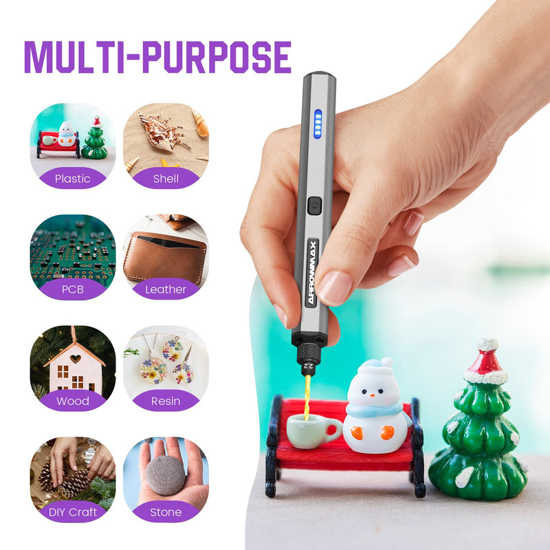 AM ARROWMAX Mini Electric Drill Pen, 13 in 1 with Aluminium case, Rechargeable, 900 RPM, Needle Vise Hand Drill Kit, 10 HSS Bits, DIY, Wood, Jewelry Making (SDS MINI) SDS MINI