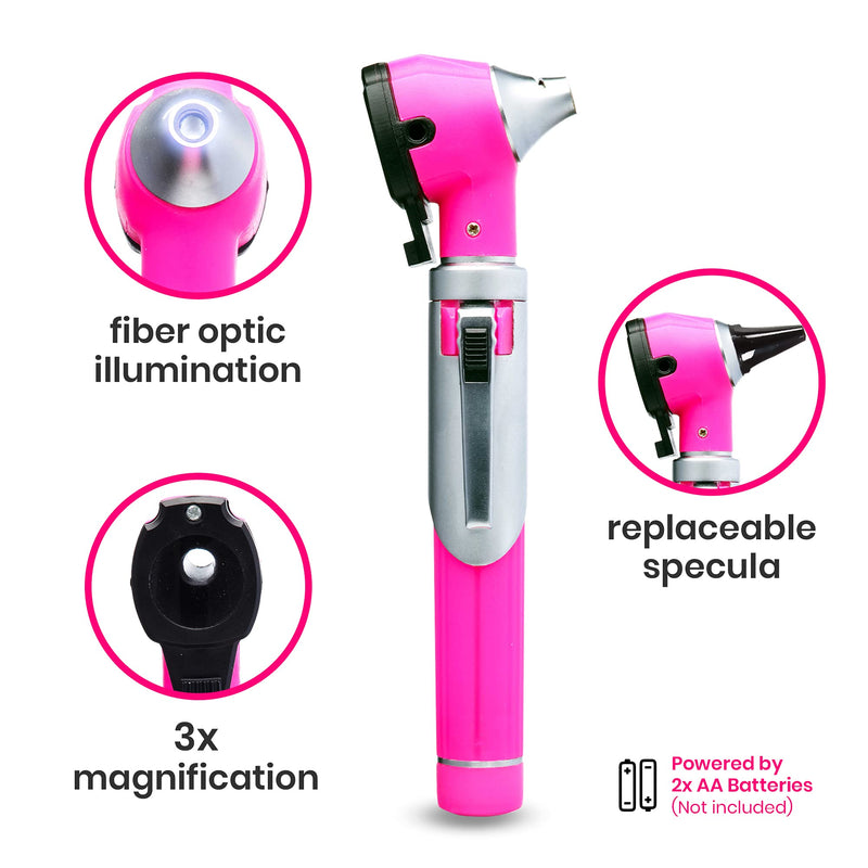Zyrev ZetaLife Otoscope - Ear Scope with Light, Ear-Infection Detector, Pocket Size (Pink Color) Pink