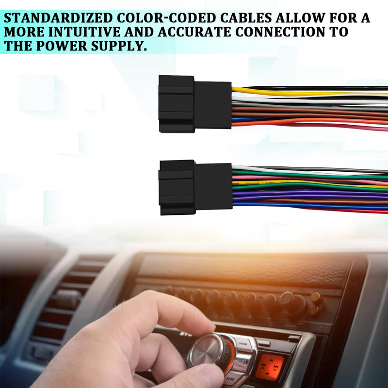 4PCS Car Audio & Video Wiring Harnesses for Cadillac GM GMC Chevrolet | Radio Wiring Harness with Antenna Adapter, Plug and Play, Aftermarket Stereo Cable Adapter for Car Audio System Installation Black