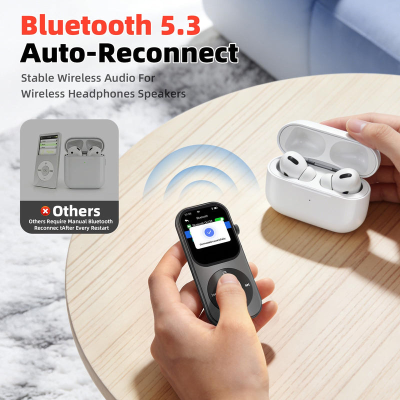 128GB MP3 Player with Bluetooth 5.3, Music Player with Built-in HD Speaker, MP3 Music Player 2.01-inch Touchscreen & Touch Rotation Physical Buttons Support Pictures, E-Books, Calculator