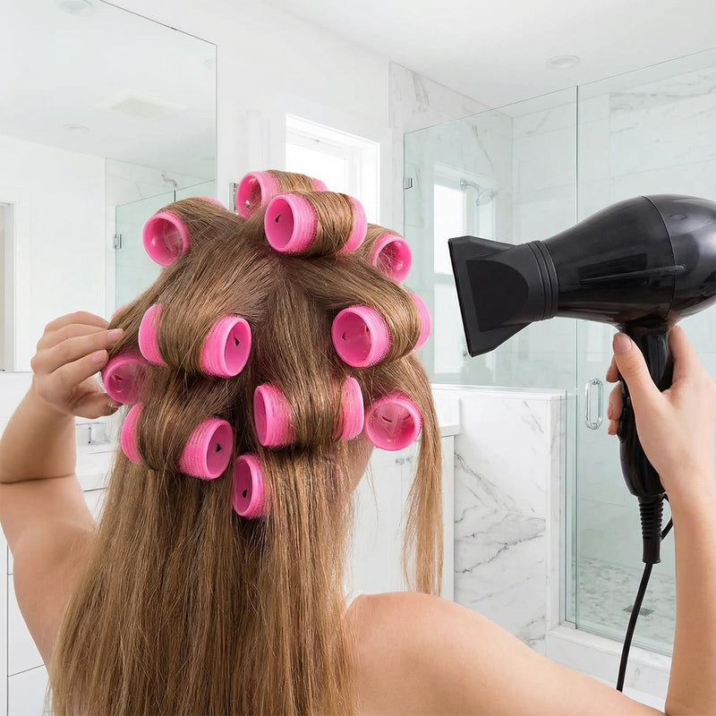 40 Pack Silicone Hair Curlers, Heat-Free Hair Rollers in 2 Sizes, Overnight Magic Curlers for Natural Waves, Soft and Safe for Hair, for Women, Girls, with Hair Net