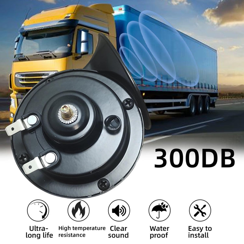 300DB Super Loud Train Horns, 12V Waterproof Air Horns Replacement Kit, Car, Motorcycle, Truck, Bike, Boat Car Air Electric Snail Double Horn, Automotive Accessories Universal for Car
