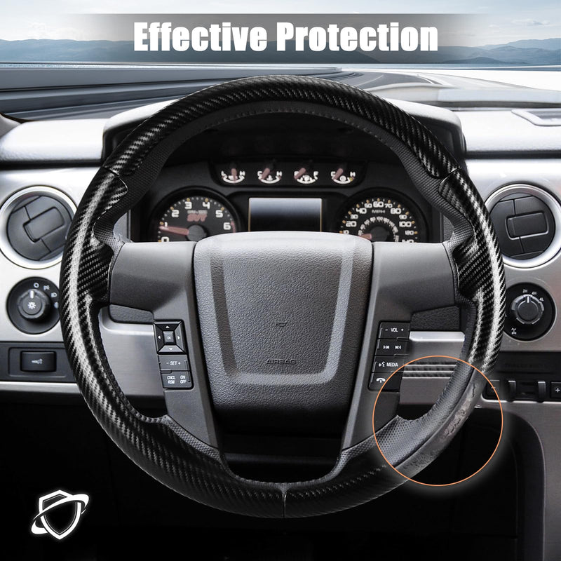 Steering Wheel Cover for Ford F150 2009-2014/Ford Expedition 2015-2017 Custom-fit Car Steering Wheel Cover for Ford Steering Wheel Protector Matte Black For F150 2009-2014/ Expedition 2015-2017