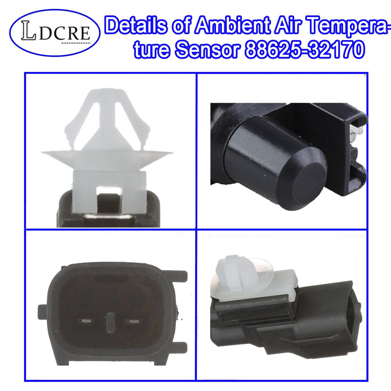 Ambient Air Temperature Sensor 88625-32170,Compatible with Toyota Camry RAV4 Corolla Prius Subaru Suzuki Dodge Jaguar,Air Temp Sensor Replace 88625-22130, 077500-5191, 8879022131