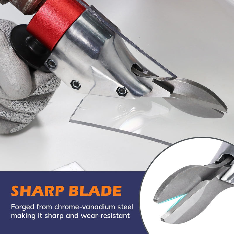 VLOXO Drill Metal Shear Attachment Shear Metal Cutter with 360-Degree Pivoting Head Cordless Electric Drill Attachment Professional Metal Cutting Tool for Cuts Iron Sheet Aluminum and Copper