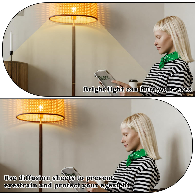LED Light Diffuser Film 3PCS Adhesive Light Diffuser Board Anti-Glare for Ceiling Lights, Downlight, Spotlight, Panel Lights, 11.8x11.8in