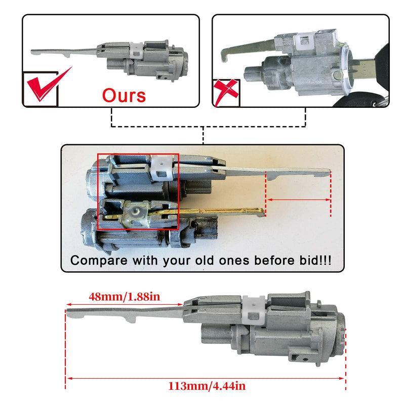 Ignition Switch Lock Cylinder w/ 2 Keys Compatible with Honda Accord Civic Crosstour CR-V CR-Z Element Fit Insight Odyssey S2000 Acura MDX RDX TL TSX ZDX 06351-TE0-A11