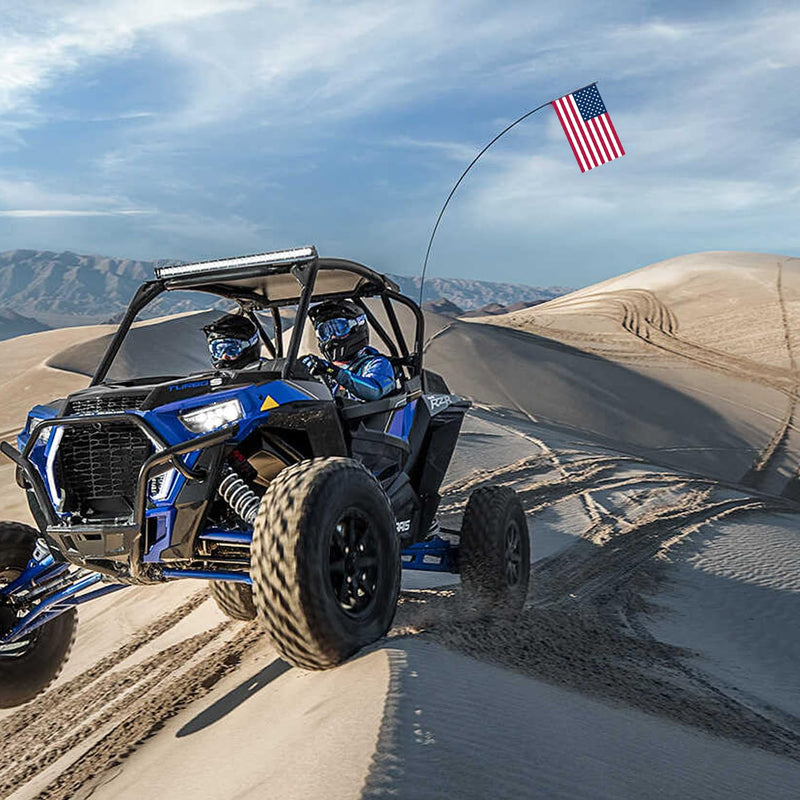 2PCS American Flags for Whip Lights or Antenna Flag Poles, Whip Light American Flags for UTV ATV Can-Am Polaris RZR SXS (16.3" x 12") 2 American flags Whip Light Flags