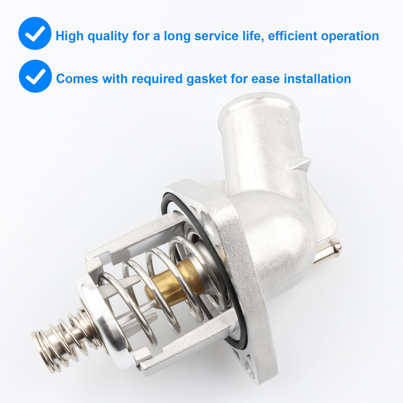 Upgrade Aluminium Thermostat Housing Replace 15-11125, 902-2090, 815-207 Compatible with Cadillac Chevy GMC 4.3 5.3 5.3L 6.2L - 2014-2018 Silverado Sierra 1500, 2015-2020 Suburban Tahoe Yukon Escalade