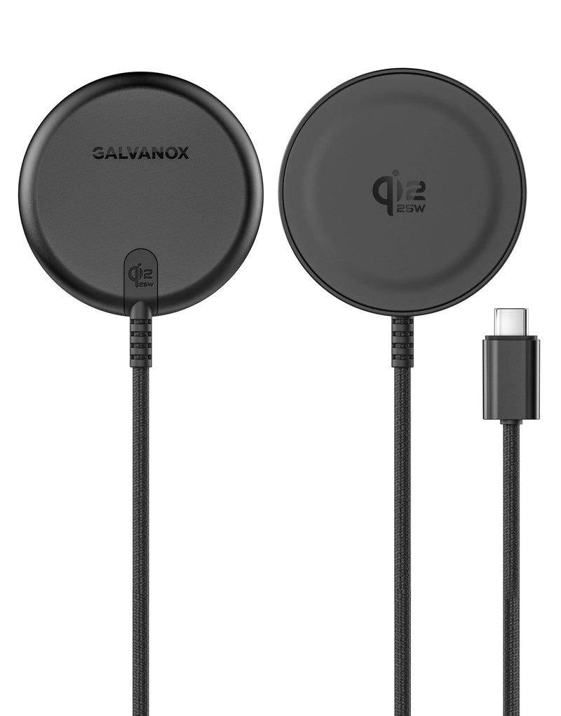 Galvanox 2-Pack, Qi2.2 Certified 25W Wireless Chargers for Samsung | Fast Charging 2.0 with 45W High-Speed Wall Adapters, Strong Magnetic Non-Slip Surface for Galaxy S26, S26 Ultra