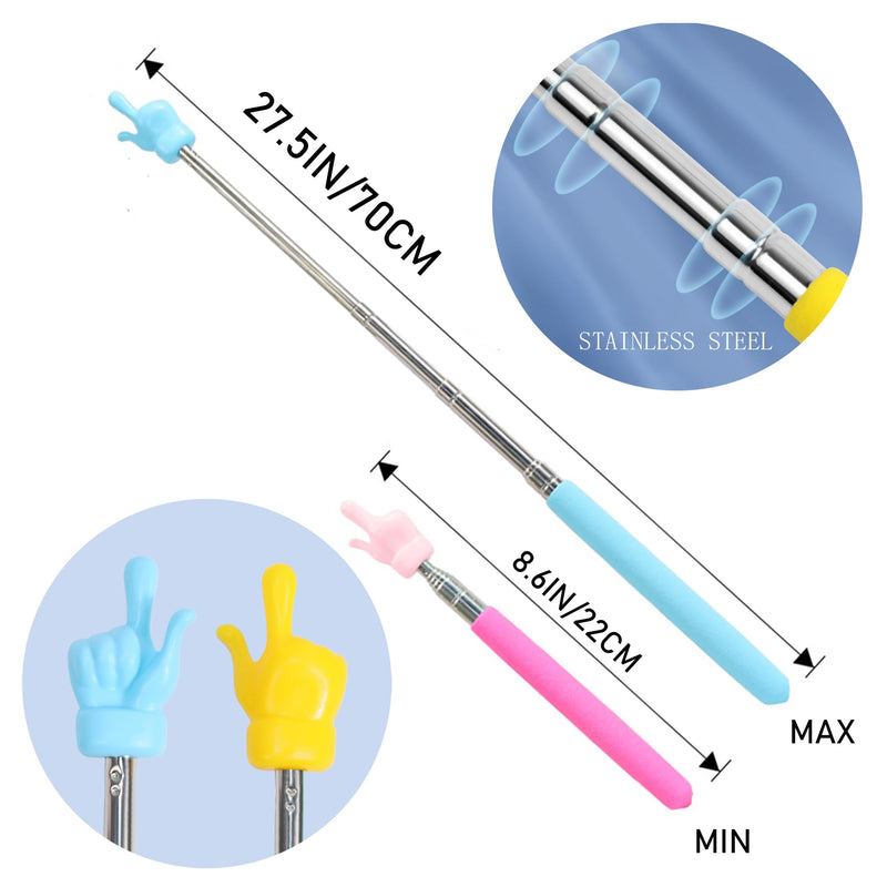 Telescopic Teachers Pointer, Classroom Demonstration Baton, Guide Indicator, Retractable Finger Pointer Stick for School Teaching, Conference Presentation, Object Instruction Blue