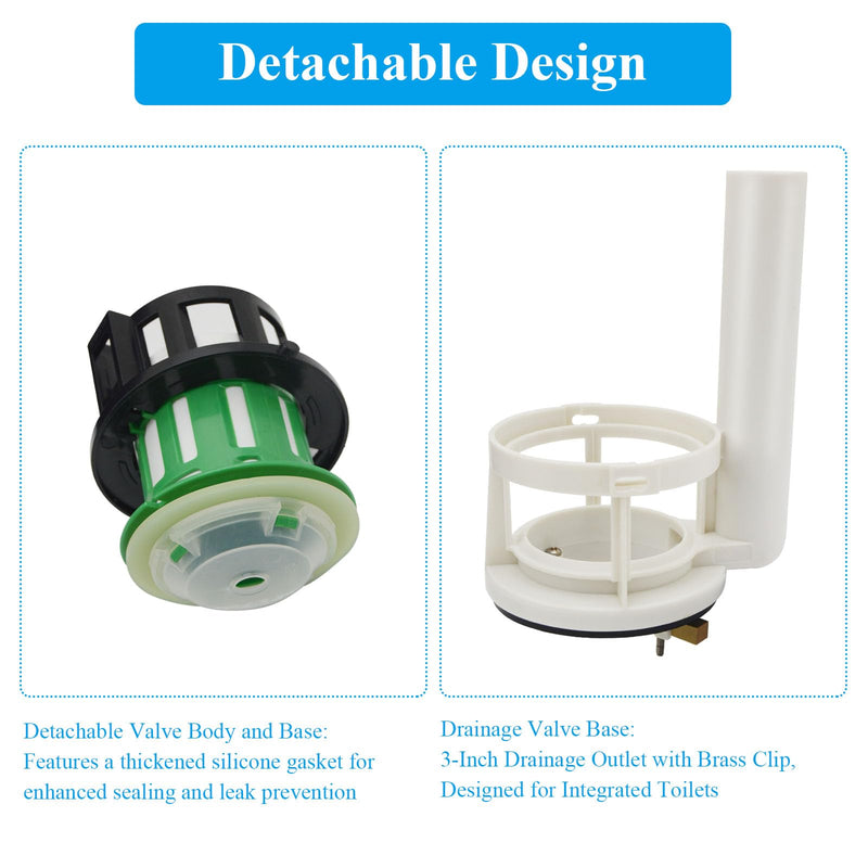 Toilet Flush Valve Replacement Parts for One-Piece Toilets, Compatible with Toto THU Series, Fits 3-Inch Flush Hole – Includes Repair Kit with Two Silicone Gaskets