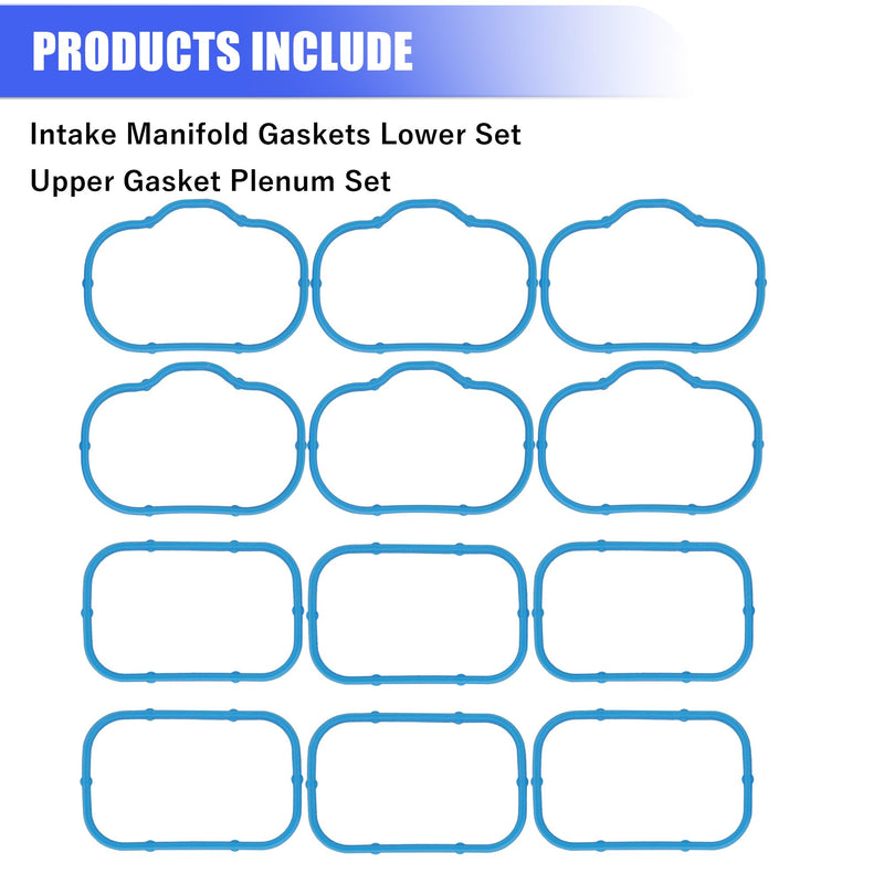 Sorello Engine Intake Manifold Gaskets Lower & Upper Gasket Plenum Set Compatible with Chrysler Dodge J-eep Ram 3.6L 2011-2019 - Replace MS97204 MS97205