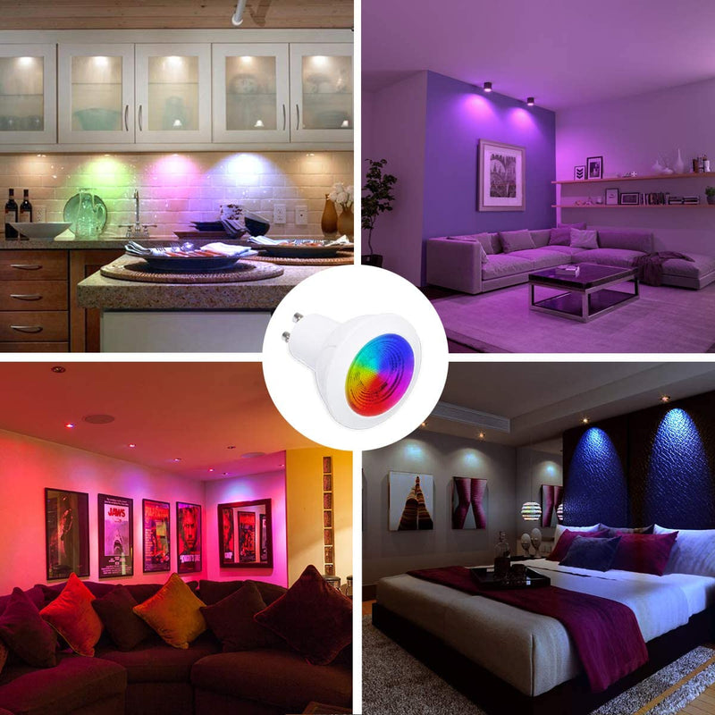 ILC GU10 LED Light Bulb 40 Watt Equivalent Color Changing 12 Colors 5W Dimmable Warm White 2700K RGB LED Light Bulbs with Remote Control (Pack of 8) Warm White 2700k + Rgb Pack of 8