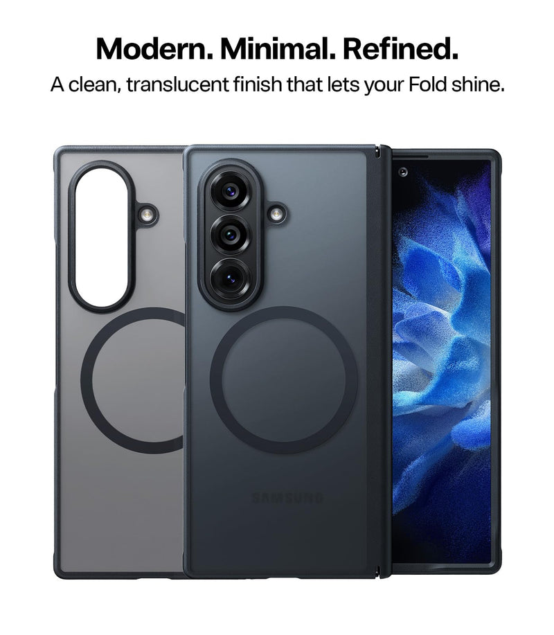 TORRAS Magnetic Slim for Samsung Galaxy Z Fold 8 Ultra Case Matte Black . | 2x Screen Protector Included, Fit for MagSafe, 4X Military Grade Hinge Protection Shockproof, Translucent, Silk-Smooth Feel