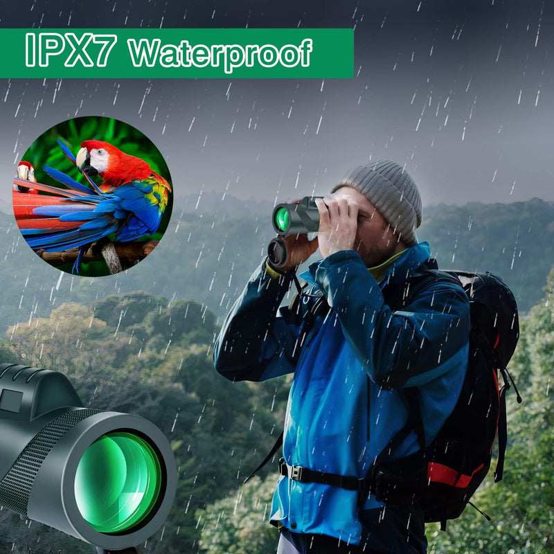 80×100 monocular Telescope with high Magnification and high Definition | Equipped with a phone adapter, it delivers an excellent experience for birdwatching, camping and other outdoor activities.