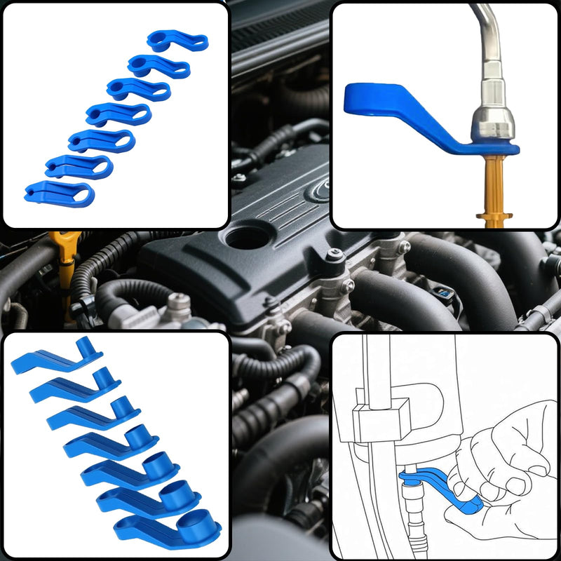 AC Fuel Line Disconnect Tool, 7 Pcs Fuel Filter Removal Sets, 1/4, 5/16, 3/8, 1/2, 5/8, 3/4, 7/8 Inch Transmission Oil Cooler Rail Disconnect Release Kit Compatible with Chrysler Ford GM Mazda