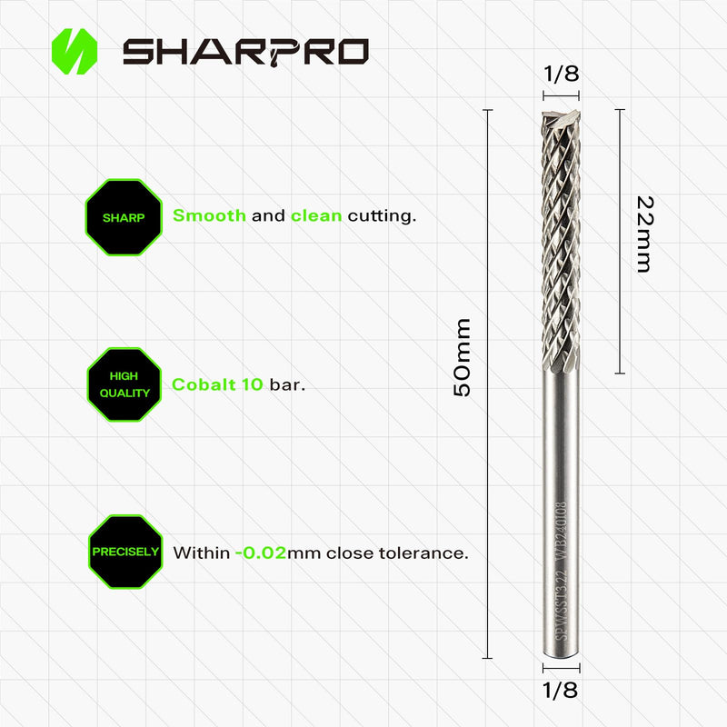 1/8 Tungsten Carbide Burr Bits 1/8 Shank, Metal Cutting Bits Compatible with Dremel Metal Grinding, Side Cutting Drill Bit for Meta Wood Steel,Rotary Rasp for Carving Cutting Engraving Grinder 1/8 DIA - 1/8 SHANK 3