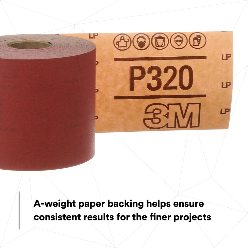 3M Stikit Red Abrasive Sheet Roll, 01681, No Hole, 2-3/4 in x 25 yd, 400+ Grade, Automotive Sanding Roll Sandpaper for Coating Removal, Body Repair, Auto Sanding 400+ Grit 2-3/4 in x 25 yd (Pack of 1)