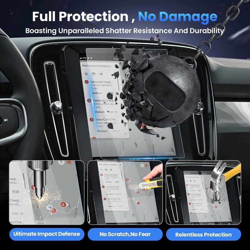 Canvcle 2PCS Screen Protector for 2017-2026 Volvo XC40 XC60 XC90 V90 V60 S90 S60, 8.7 inch 9H Tempered Glass for Volvo XC90 HD Navigation Screen Cover Pathfinder Touchscreen Film [Anti Glare & No Fingerprint]
