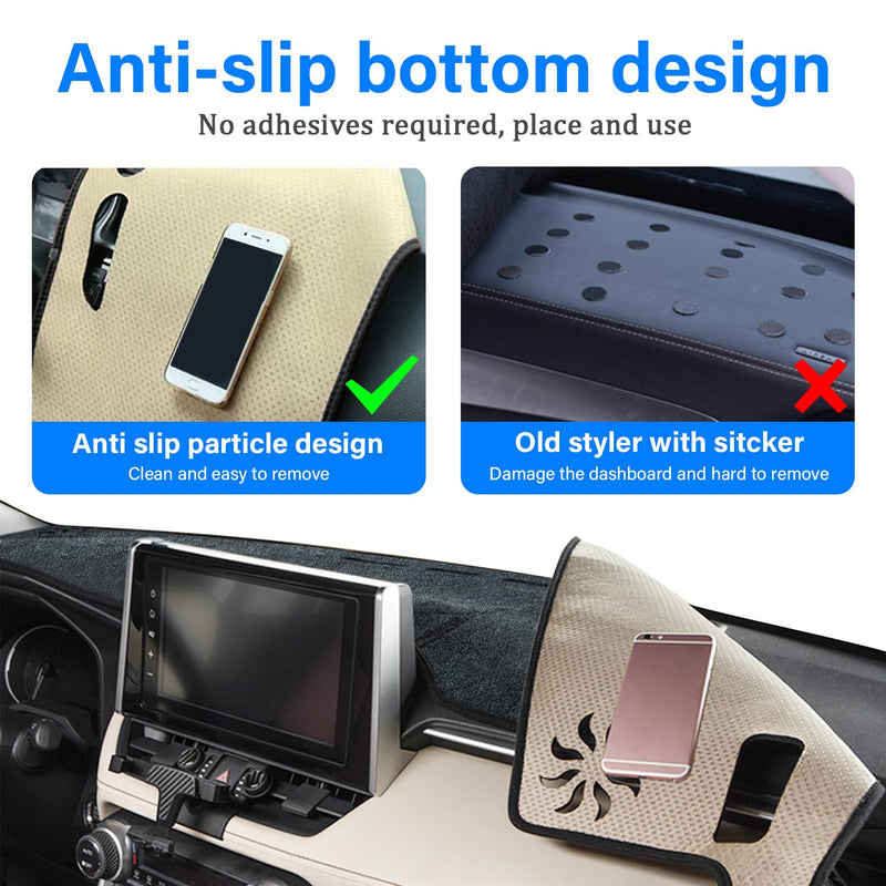 for Toyota Rav4 Accessories 2025 2024 2023 2022 2021 2020 2019 Dashboard Cover Dash Cover Mat Custom Fit Center Console Cover Sunshield Protector RAV 4 Pad（Black Trim） 2019-2025 black