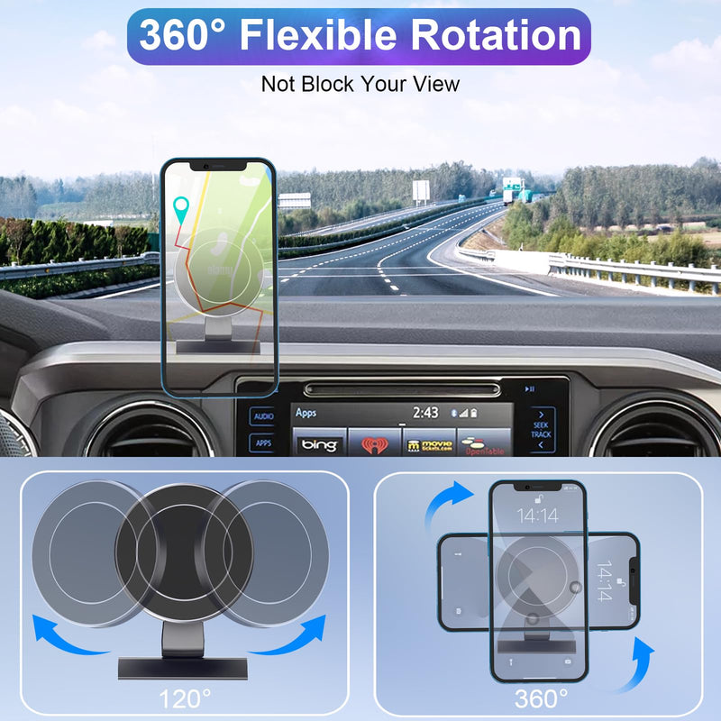 Kaishengyuan Magnetic Car Phone Holder for Toyota Tacoma 2016-2023 & Detachable 3 Pocket Cargo Net Trunk Bed Organizer Heavy Duty Net