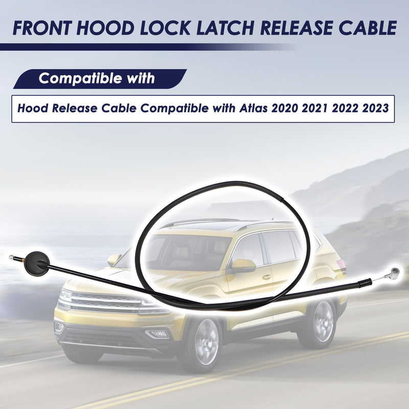 Hood Release Cable Compatible with Atlas 2020-2023 3CM-823-535 3CM823535 Front Hood Lock Latch Release Cable