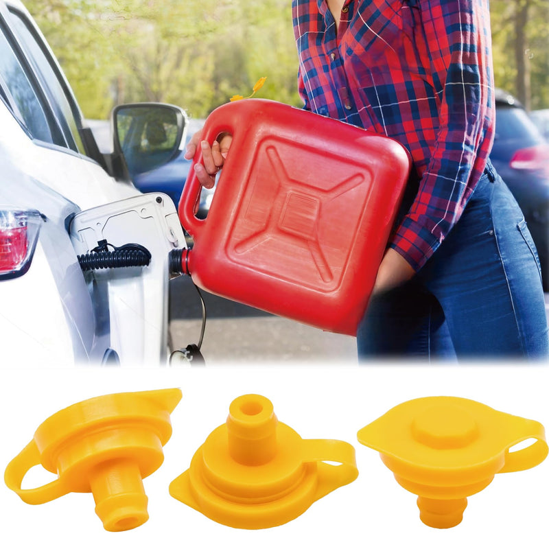 5 PCS Universal Can Vent Cap, Yellow Gas Can Vent Cap Replacement Flexible Pour Nozzle Gasket Stopper Compatible for Most Cans 5 x Yellow Spout Caps Top Hat