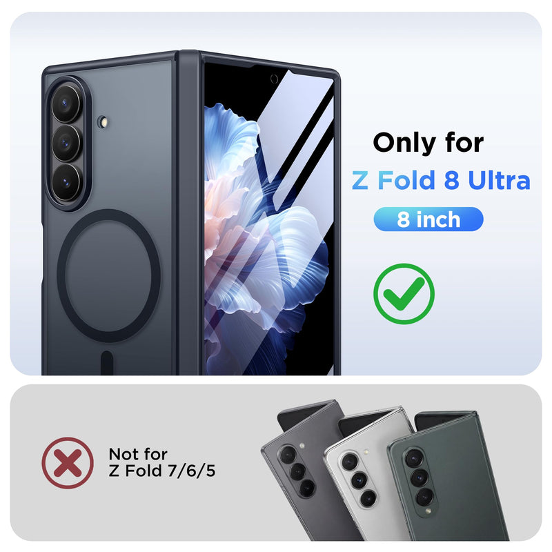 MOBOSI Magnetic for Z Fold 8 Ultra Case with Screen Protector, Matte Black | for Samsung Galaxy Z Fold 8 Ultra Case, Compatible with MagSafe, Full Body Hinge Protection, Shockproof Phone Case