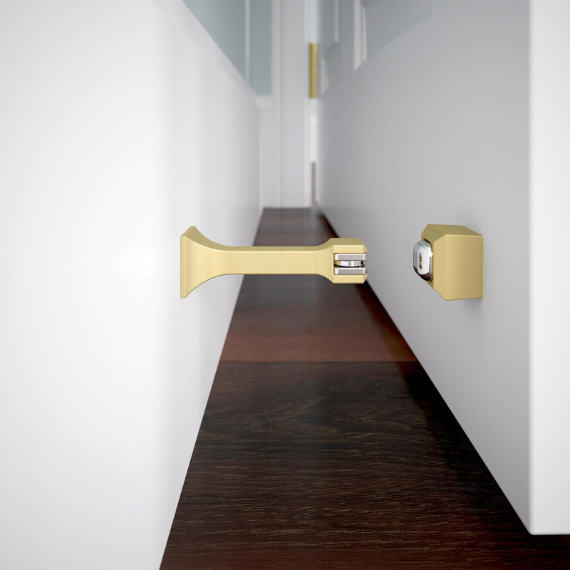 Franklin Brass Classic Edge (2-Pack) 3" Magnetic Door Stop Modern Gold Magnetic Door Catch Stoppers for Bottom of Door Holder to Keep Door Open Protects Wall Solid Rigid Magnet Door Stop B47313K-117-C 3 inches