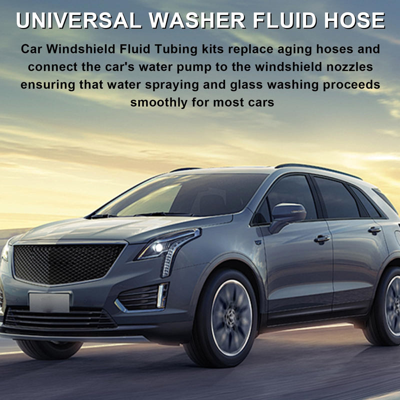 13 Pcs Car Windshield Washer Hose 4M Washer Fluid Hose with 12 Pcs Hose Connectors for Most Car Windshield Washer Tubing