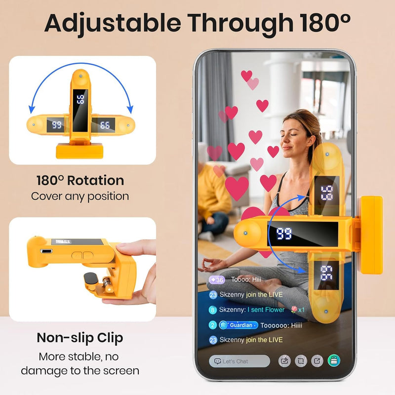 Keledz Recharge Auto Clicker for TikTok,iPhone iPad Apps,Game,Live(Orange) | 107 Adjustable Speeds,Fast Click Simulation Finger Continuous Click