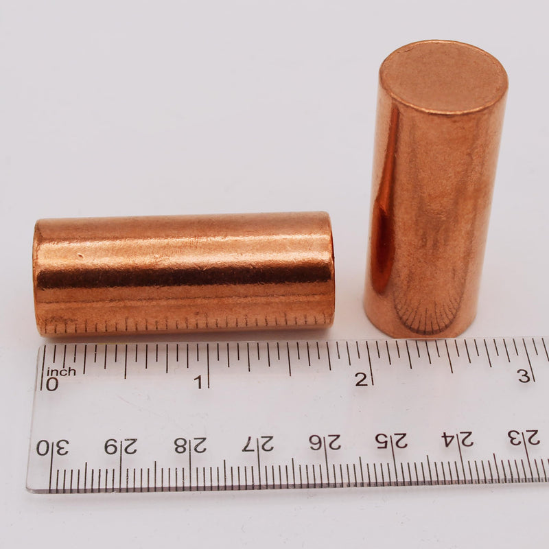 Premium Copper Round Rod Set - 2 Piece (1.8" x 0.75") - 99.9% Pure - Velvet Pouch & Authenticity Certificate Included by Mint State Gold