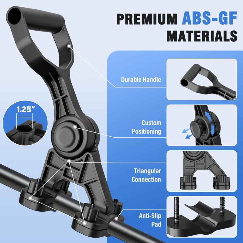 Universal Handle Attachment for Snow Shovel, Goldusk 5-Angle Ergonomic Snow Shovel Handle Replacement, ABS+GF Handle Extension for Snow Shovel, Rake, String Trimmer, Back-Saving Design