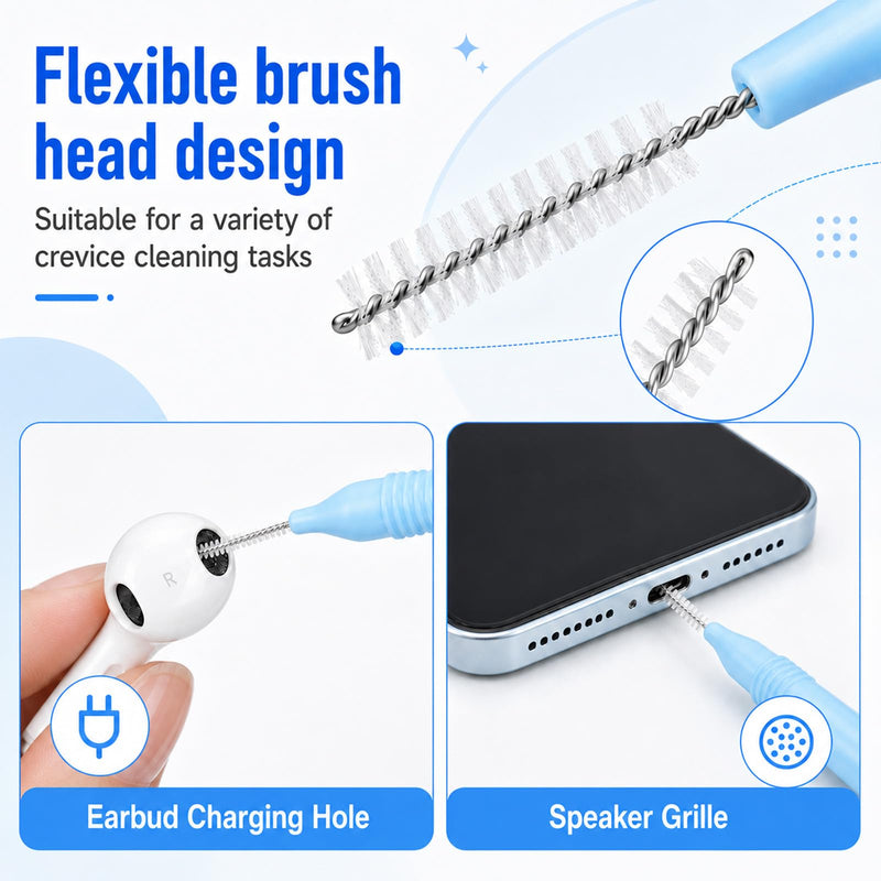 15 Pcs Anti-Clogging Phone Mini Brushes, Phone Charging Port Cleaning Kit | USB C Ports Cleaning Tool, Phones Speaker Cleaners, for Speaker and Receiver