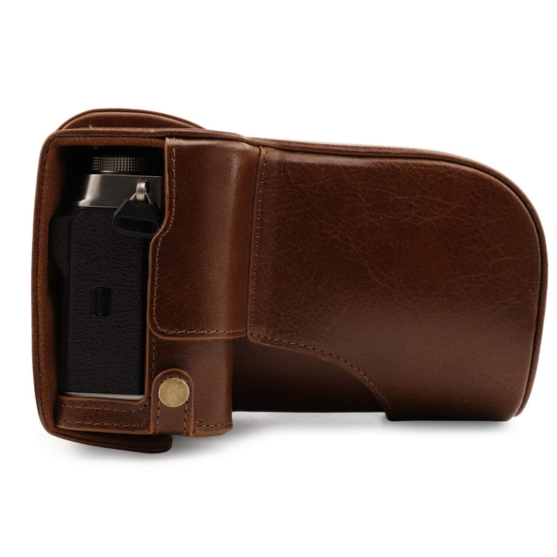 MegaGear MG1922 Ever Ready Genuine Leather Camera Case Compatible With Fujifilm X-T4 (Xf16-80MM) - Brown One Size
