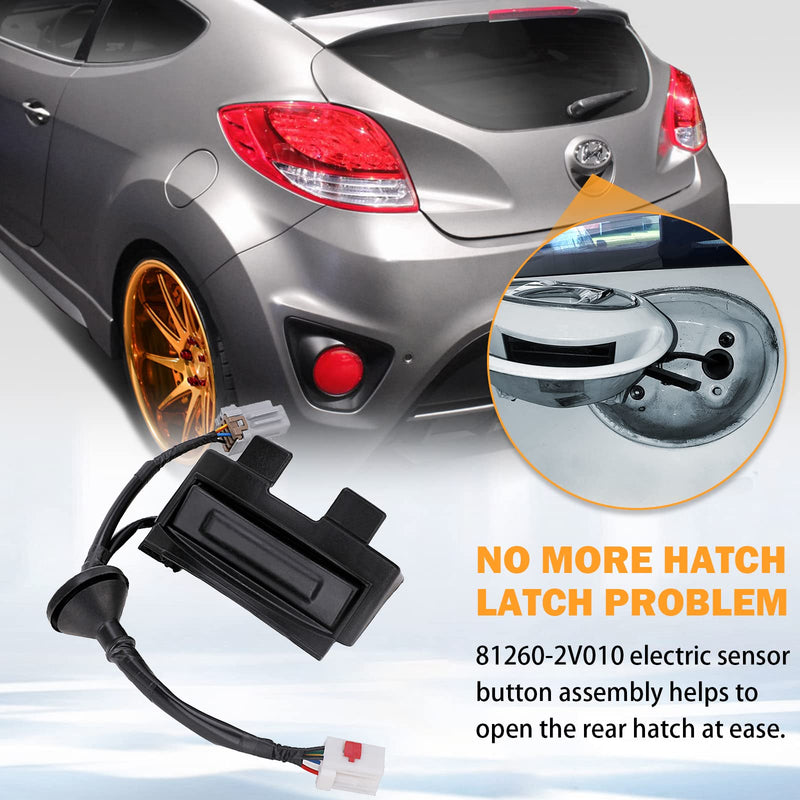 Veloster Trunk Button for 2012-2017 Hyundai Veloster Rear Hatch Lock Release Switch Trunk Latch Button Replace # 81260-2V010, 812602V010 81260-2V010 Hatch Button