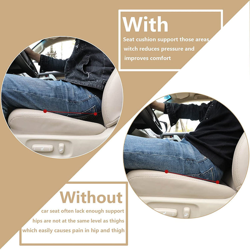 Car Seat Cushion - Memory Foam Car Seat Pad - Sciatica & Lower Back Pain Relief - Car Seat Cushions for Driving - Road Trip Essentials for Drivers(Black) Black