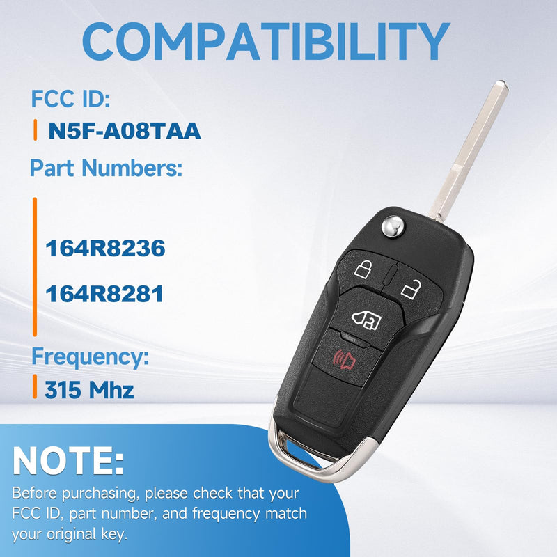 Smart Key Fob Replacement Remote fits for Ford Transit 2019-2021 Transit Connect 2019 2020 2021 2022 2023 Car Keyless Entry Remote N5F-A08TAA 315Mhz 49