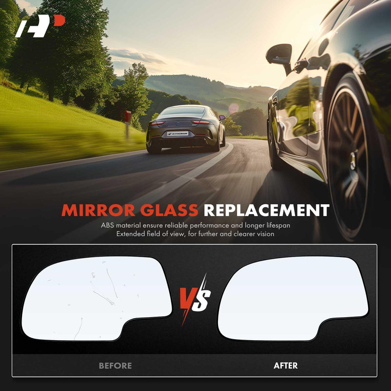 A-Premium Left Driver Side Non-Heated Mirror Glass Compatible with 1999-2007 Chevy Silverado, Tahoe, Suburban, Avalanche & GMC Sierra, Yukon & Cadillac Escalade, Escalade ESV/EXT, Replace# 12477843
