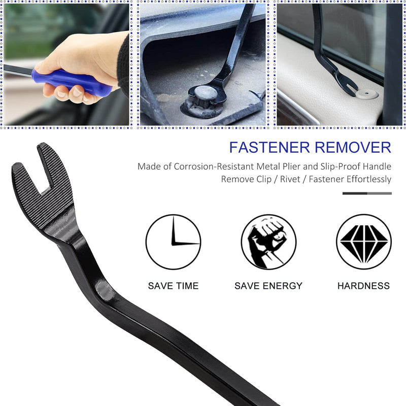 5 Pcs Car Trim Removal Tool Kit - Auto Clip Removal Pry Tool for Door Dashboard Panel, Fastener Push Pin Puller, Blue