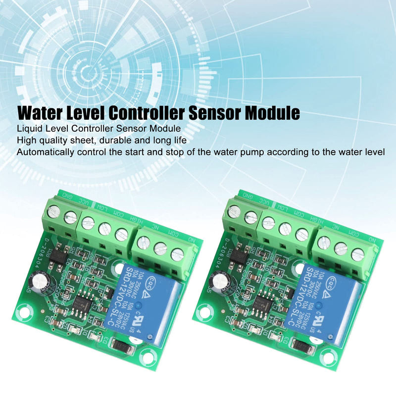 Water Level Controller Liquid Level Sensor 2Pcs Water Control Relay Switch for Pump Tank Automation (12V) 12V