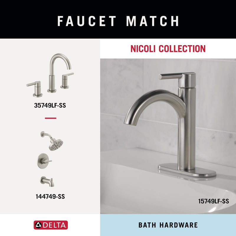 Delta Towel Rack | 24 or 18 Inch SpotShield Brushed Nickel Adjustable Towel Bar for Bathroom, Kitchen | Nicoli Accessories