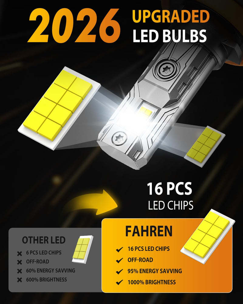 H11/H9/H8 9005/HB3 LED Light Bulbs Combo, 100000 1100％ Brighter, 6500K White LED High/Low, 10-Year Lifespan with Cooling Fan, 1:1 Halogen Size, Non-Polarity Plug and Play, Pack of 4 9005+H11