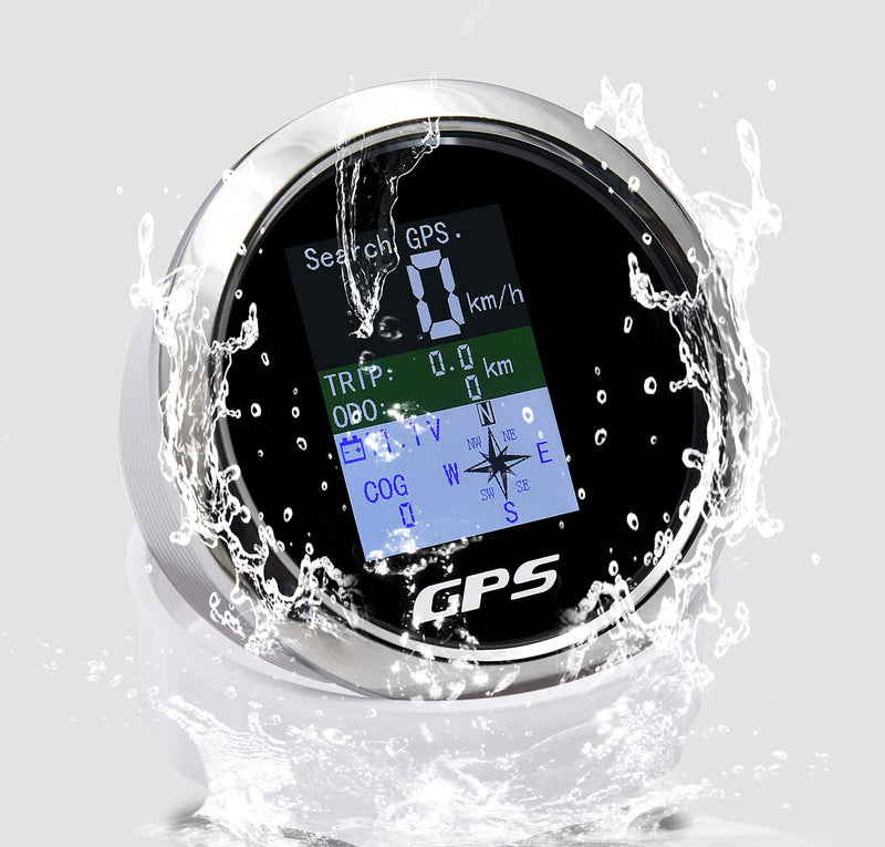 KAOLALI Digital GPS Speedometer Gauge Waterproof (Shipped from USA) COG ODO Trip Voltmeter Auto Gauge Meter 9-32V for Boat Car Truck Motorcycle Black Silver 85MM (3.34‘’)