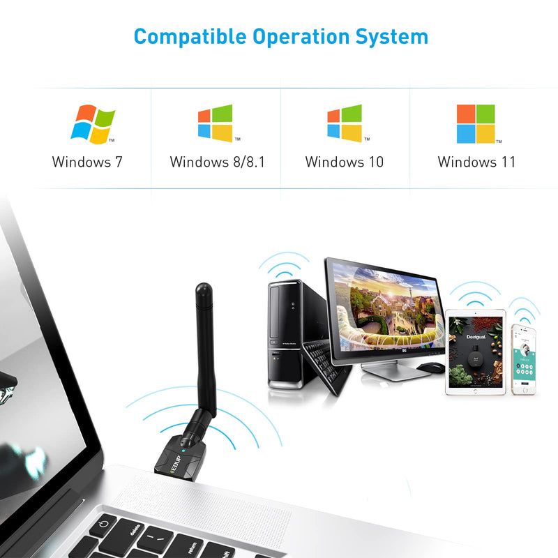 Long Range USB Bluetooth 5.1 Adapter for PC USB Bluetooth Adapter Wireless Audio Dongle 328FT / 100M 5.1 Blue Tooth Transmitter Receiver for Desktop Laptop PC with Windows 11/10/8/8.1/7