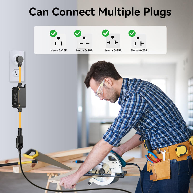 AC110-250V 20A Waterproof Remote Control Switch Socket Suit,164ft Remote Control,Outdoor Weatherproof Multi-Functional Socket Switch,Suitable for Vacuum Cleaners,Water Pumps,Lighting Fixtures